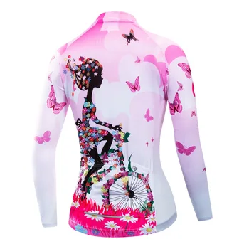 2021 Jersey Ciclism mtb Bicicleta tricou Tricou Femei, cu Maneci Lungi Haine de Ciclism Biciclete Haine Ropa Maillot Ciclismo Anti-UV Roz