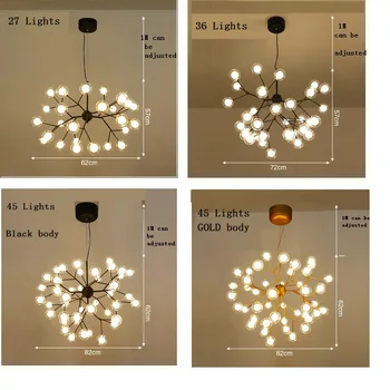 2021 Noi cu LED-uri Moderne Firefly Sputnik iluminat Candelabru Elegant Ramură de Copac Candelabru Lampă de Tavan Decorative Chandelies Agățat