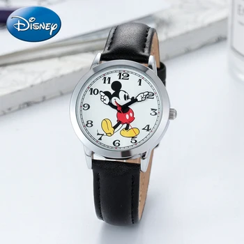 2021 Noi Mickey Designer Copii Copii Ceas Curea Din Piele Japonia Cuarț Ceasuri Fată Băiat Ziua De Nastere Cadou Ceas Tineri Happy Time
