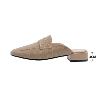 2021 Nou sosirea primăverii Femeie de moda a Subliniat Muller sandale Casual culoare Solidă Simplu elegant Doamnelor Papuci de Unică pantofi