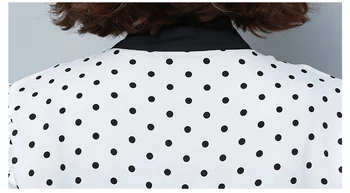 2021 noua moda toamna femei Șifon bluza punct de val papion, cu maneca lunga alb-negru femei top slim fit blusa 0936 40