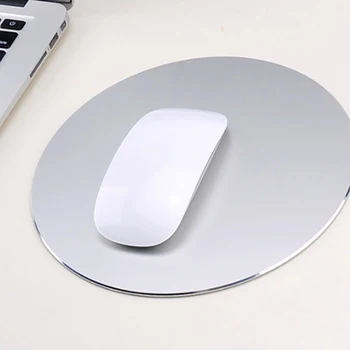 20cm Rotund Non-alunecare de Fețe duble Mouse Pad din Aliaj de Aluminiu Mouse Pad Gaming Birou Mat Pentru Apple Pentru MackBook Argintiu Negru