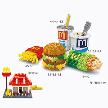 2341 Mirco Blocuri De Mâncare Sushi Blocuri De Jucărie Drăguț Model Hamburger Inghetata De Învățământ Maguro Zushi Mini Cărămizi Pentru Jucarii Copii