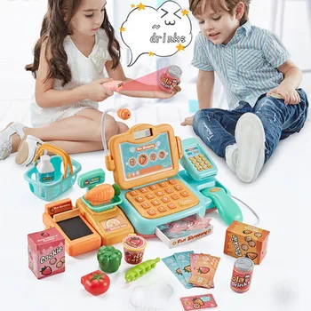 24buc/set Electronic Mini Simulat Supermarket marcat Truse de Jucarii pentru Copii de marcat Rol Pretinde Juca Casier Fata de Jucărie
