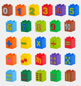 26Pcs/set DIY Numărul Scrisoare Fructe Alfabetul Particule Mari Blocuri Accesorii Jucării Pentru Copii transport gratuit