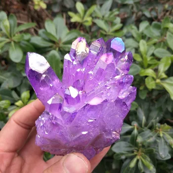 280-300g Rare frumoasa flacara violet aura cristal de cuarț cluster specimen de nunta de decorare acvariu