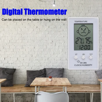3 În 1 de Interior Ceas Digital Hygrothermograph Acasă Humidometer Indicator de Temperatură Higrometru Termometru 96x57x13mm