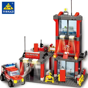 300Pcs City Stație de Pompieri Pompier Camion Motor de Masina Creator Blocuri Brinquedos Cărămizi Jucarii Educative pentru Copii