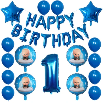30pcs de Desene animate pentru Copii Seful Baloane Happy Birthday Party Folie cu Heliu Baloane Petrecere de Aniversare pentru Copii Decoratiuni Aer Globos Consumabile