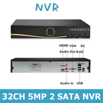 32*5MP H. 265 DVR NVR Rețea Digitală Vidoe Recorder Inteligent Analys Max 2*8T ONVIF CMS XMEYE P2P CLoud RTSP