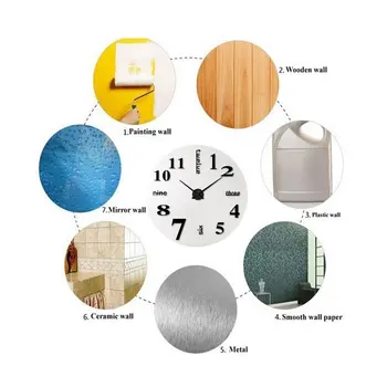3D DIY Ceas de Perete Oglindă de Perete Autocolante Creative Ceasuri de Perete Amovibil Art Decal Autocolant Pentru Home Decor Camera de zi Cuarț Ac