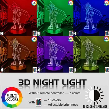 3D Led Lumina de Noapte Cloud Strife Figura Colorate Veioza pentru Dormitor Copii Decor de Lumină USB Lampă de Masă Joc Final Fantasy Cadou