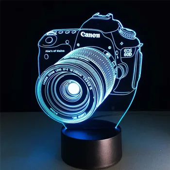 3D LED Lumina de Noapte Original, Camera de Acțiune Figura Atinge Iluzie Optică Lampă de Masă Decor Acasă Model 7 Culori