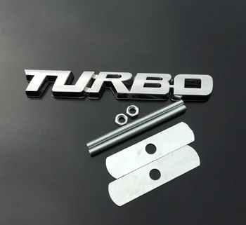 3D Metal Crom Turbo T Auto Auto grila Fata Grila Embleme Insigna Decal Autocolant