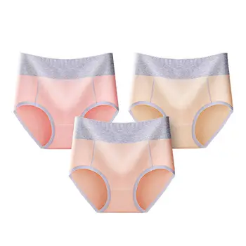 3Pcs/lot fără Sudură Bumbac Fete de Chilotei Sexy Pantalon Solidă Respirabil Boxeri de Talie Medie Drăguț Respirabil Lenjerie Femei Lenjerie