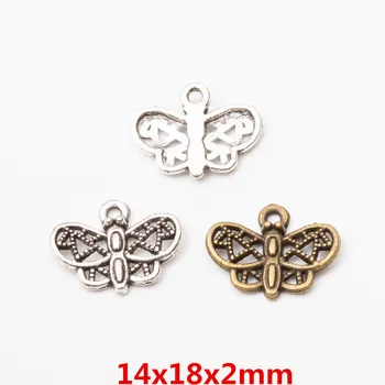 40pcs Epocă Farmece Animalelor fluture pandantiv Colier Bratari DIY Bijuterii din Metal de a Face 5820