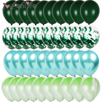 40pcs Verde Baloane Set de Confetti Metalice Baloane Jungle Safari Animal Petrecere Tematica Băiat Petrecere de Aniversare pentru Copii Decoratiuni Consumabile