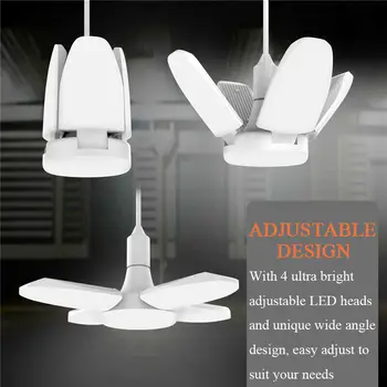 40W/100W E27 Deformabile CONDUS Garaj Bec Fixare Tavan Lumini Shop Atelier de Lampa Aluminiu Alb de Lumină Strălucitoare