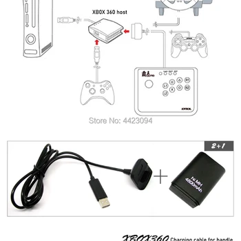 4800mah Baterii+USB de Încărcare Cablu de încărcare Pentru Xbox 360 Wireless/ Wired Controller Bateria Reîncărcabilă Acumulator