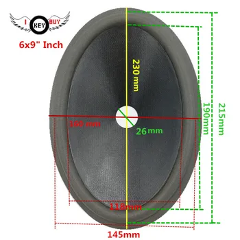 4buc/lot 6 inch * 9 Inch Difuzor Oval Con de Hârtie ( 230mm*160mm*27mm) 43mm Inaltime Cu Spuma Marginea Lenjerie în Interiorul Woofer Conuri de Hârtie