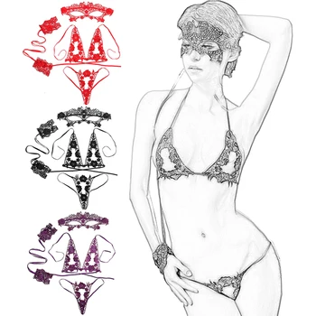 4buc Sexy Sutien Femei, Plus Dimensiune Dantelă Transparentă Lenjerie Porno Sârmă Gratuit Push-Up Bralette Set de Lenjerie Sexy Intimii Sutien+Set