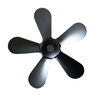5 Blade Negru Șemineu Fan Frunze De Căldură Alimentat Soba Pe Lemne Ventilator Arzător De Lemn Semineu, Accesorii Pentru Ventilatoare De Căldură Eficient Distributio