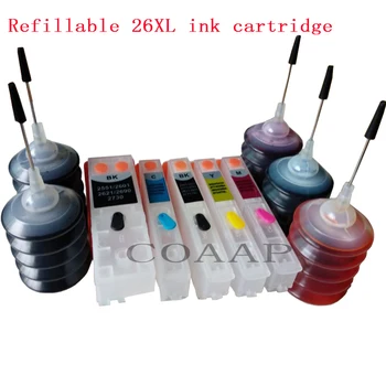 5 Compatibil T26XL Cartușele de Cerneală Goale kit (cu ARC chip) 150 ml cerneala dye pentru XP800 XP810 XP820 XP510 XP520 XP620 XP625 Printer