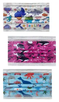 50/100/500PCS măști de unică folosință pentru copii marine serie tipărite spunlace non-țesute trei straturi steaua de mare delfin măști