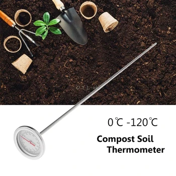 50cm Premium din Oțel Inoxidabil Solul de Compost Termometru de Gradina Curte Grad 0 -12 Grade