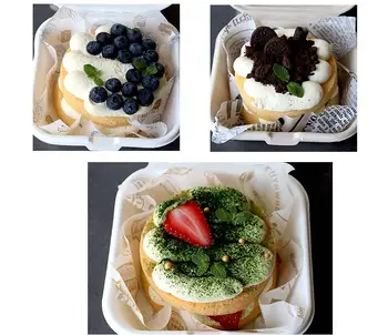 50pcs de Unică folosință Eco-Friendly Bento Box-Masa de Stocare a Alimentelor Cutie de Prânz Salata de Fructe Tort Hamburger Cutie de Ambalaj de Scriere