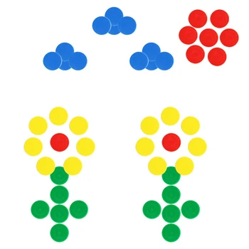 50Pcs Dublă de Culoare Chips-uri Rotunde Numere de Numărare Joc de Matematica Contoare Didactice 1 inch transparent monedă pentru cutie de lumină masă jucărie
