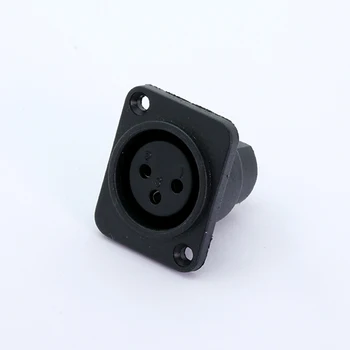 50pcs XLR de sex feminin soclu Conector, 3pins, cu montare pe panou, tip, culoare neagra, pentru Audio/Video