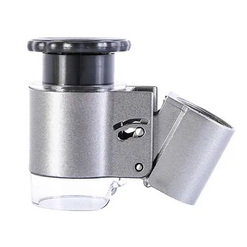 50X Portabile Lupa Mini Microscop de Buzunar Lupă Detector de Valută Bijutier Lupa Cu Lumina LED-uri