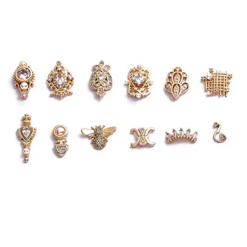 5pcs 3d aliaj de aur Zircon unghii decoratiuni de lux, cristal, pietre decor unghii accesorii bijuterii consumabile farmece