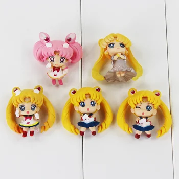 5Pcs/Lot Anime Drăguț Sailor Moon Tsukino Versiune Q PVC figurina de Colectie Model Jucarii Papusa pentru Copii, Minunat Cadou