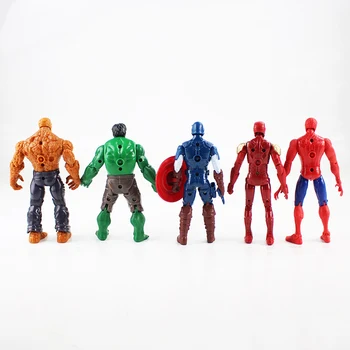 5pcs/lot Super Eroi Fier Cifre Om Hulk, Captain America Spiderman Chestia Jucarii Model