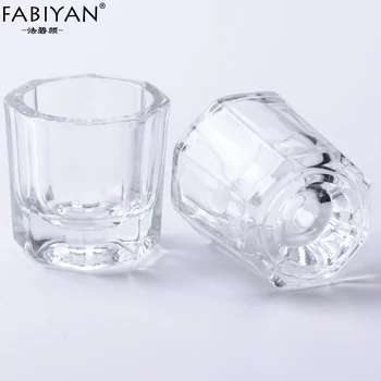 5Pcs Mulțime de Cristal de Sticlă Castron Cupa Dappen fel de Mâncare Arcylic Pulbere Titularul Recipient Nail Art Salon de Manichiura Instrument
