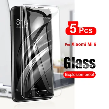 5Pcs Tempered Glass Pentru Xiaomi Mi 6 Mi6 Folie de protectie Ecran Pentru Xiaomi6 Km 6 rezistent la Șocuri Pahar de Paza 9H, Ultra Clar