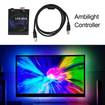 5V BRICOLAJ Ambient TV USB Bandă LED HDTV Monitor de Calculator de Fundal PC-ul de Vis Ecran Caseta de Culoare de Lumină pentru WS2812B SK6812 Benzi cu LED-uri