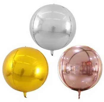 6pcs Aur/Roz/argintiu 4D Balon Mare/Mini Rotund Sfera Baloane Folie Petrecerea de Nunta Copil de Dus Decor de Fundal