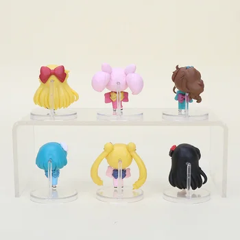 6pcs/lot 5cm Sailor Moon cu breloc Kimono Hino Rei Kino Makoto Reuseste sa Ami Mizuno Venus sac pandantiv din PVC Figurine de jucărie