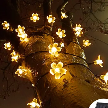 7M Solare Șir de Lumini de Crăciun în aer liber 23 ft 50 LED 3Mode rezistent la apa de Flori de Gradina Floare de Iluminat Petrecere Acasă Decorare