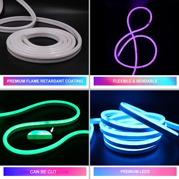 8*16mm Înguste Lumina de Neon Benzi cu LED-uri SMD 5050 60LEDs/M Frânghie Flexibilă Tub rezistent la apa Pentru Crăciun DIY Decorare de Vacanță Lumina