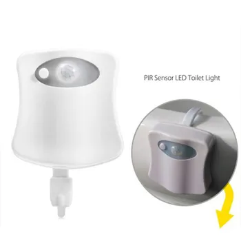 8 Senzor de Culoare Scaunul de Toaletă Lumina de Noapte cu Led-uri pentru Vas Wc Scaun de Lumini cu Senzor de Mișcare Baie Automată Led Rgb Lumina de Noapte