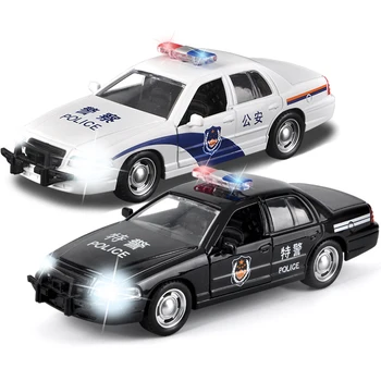 8 Tipuri de Aliaj de Poliție Transport Camion de Model 1:36 de Sunet si Lumina de Ambulanță turnat sub presiune & Vehicule Cadou de Ziua Mașină de Jucărie pentru Copii Y200