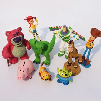 9pcs Toy Story Cifre Woody, Buzz Lightyear Jessie Bullseye Cal Rex Dinozaur Slinky Dog Hamm Porc Stoarce Străinilor Jucarii Model