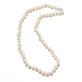 AA+ alb-Argintiu la modă 6-7 MM de apă Dulce pearl colier cu perle de diferite dimensiuni, Cel mai bun cadou pentru fata