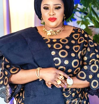 African organza dantelă tesatura cu paiete 2020 Înaltă calitate nigerian broderie secvență dantela pentru cusut rochie de petrecere