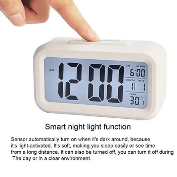 Alarmă Ceas LED Digital Ceas cu Alarmă Iluminare Display cu Temperatura Calendar Funcție de Amânare Ceasuri pentru Acasa, Birou de Turism#9