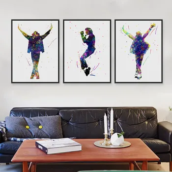 Alb Negru Asta Este Muzica Celebritate Michael Jackson Star Pop Printuri De Arta Poster De Perete Tablou Canvas Pictezi Fara Rama, Home Deco